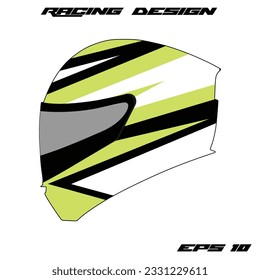 green racing helmet wrap sticker design and tril helmet