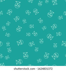 Green Racing simulator cockpit icon isolated seamless pattern on green background. Gaming accessory. Gadget for driving simulation game.  Vector Illustration