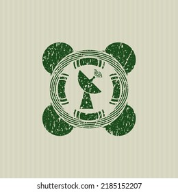 Grünes Radarsymbol im Gummidichtung mit Grunge-Textur. 