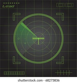 Green Radar Screen, Vector