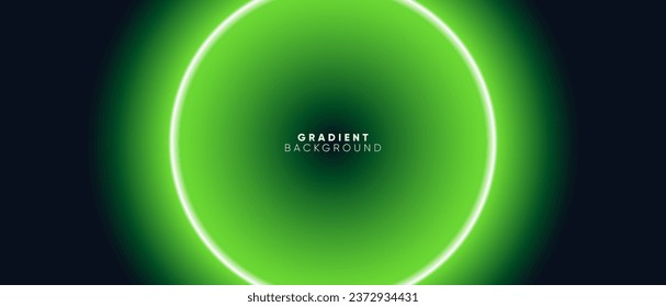 Green Radial Gradient. Dark Abstract Banner Background.