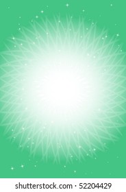 Green radial vector path and glitters