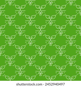 Green Radiation vector Radioactive Hazard concept seamless pattern in thin line style