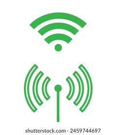 green radio tower vector set.