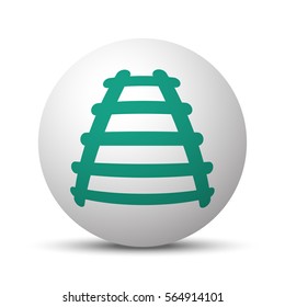 Green Railroad icon on white sphere