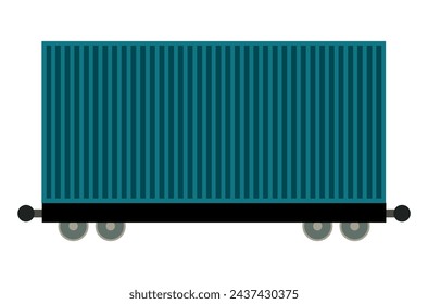green railway carriage for transporting goods
