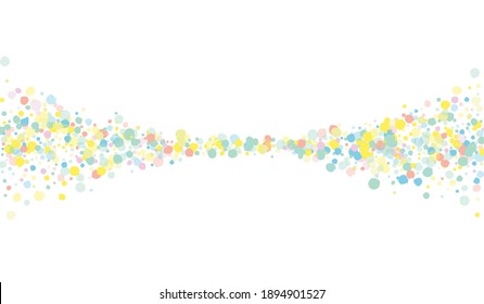 Green Rain Vector White Background. Celebrate Dust Postcard. Christmas Round Wallpaper. Color Dot Top Design.