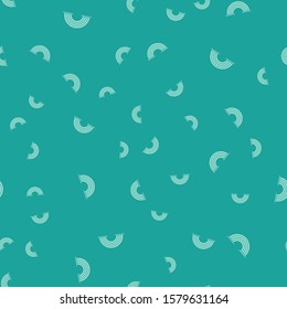 Green Rainbow with clouds icon isolated seamless pattern on green background.  Vector Illustration