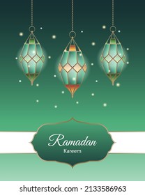 Green Ramadan Kareem background concept