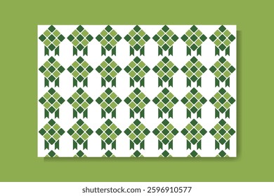 Green Ramadan ketupat seamless pattern for banner or background