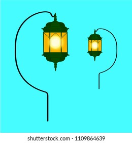 green ramadan lanterns