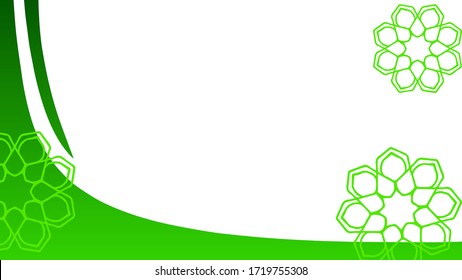 Green ramadan video thumbnail with Arabic pattern. Isolated thumbnail frame.