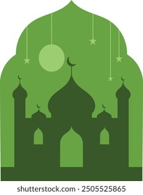 Green Ramadhan Frame Vector Illustration with Elegant and Festive Design