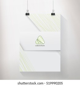 Green Random Textured A4 Mock Up Paper with a Horizontal Bar