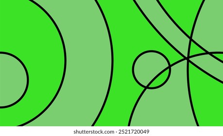 Green randomly arranged circle shape background, random circle geometric texture background