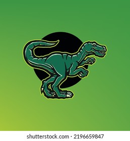 Green Raptor mascot Vector illustration 