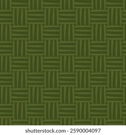 Green Rattan seamless pattern. Texture of the weave. Vector illustration.