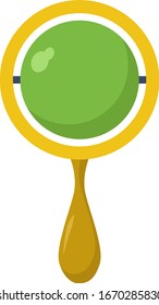Green rattle, illustration, vector on white background.