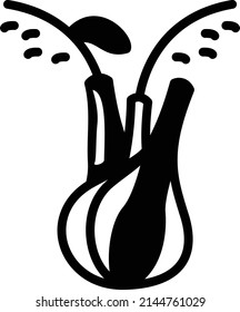 Green Raw finocchio vector icon design, Condiments and Spices symbol, Food cooking ingredients Sign, Herbs and table sauce stock illustration, Fresh Florence fennel Concept,