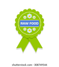 Green raw food rosette on white background