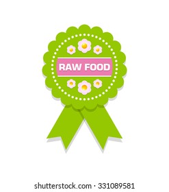 Green raw food rosette on white background