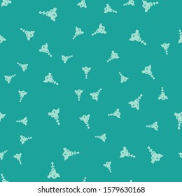 Green Ray gun icon isolated seamless pattern on green background. Laser weapon. Space blaster.  Vector Illustration