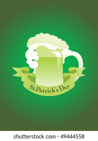 green rays background with isolated mug, patrick banner