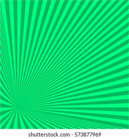 green rays as a paper with folds, for background. vector illustration