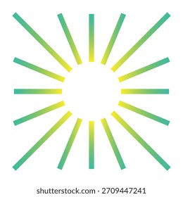 green rays star burst design element