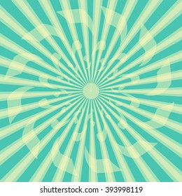Green rays vintage background