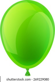 Globo de celebración realista verde. Ilustración vectorial. 