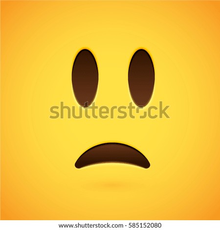 Green realistic emoticon smiley face, vector illustration