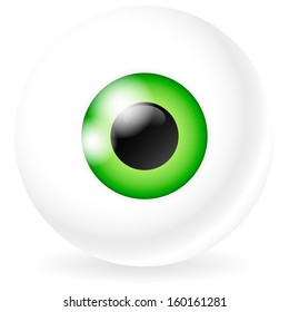 Green realistic Eye-eyeball vector icon