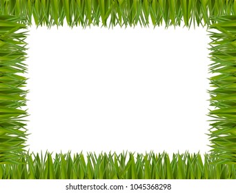 Green Realistic Rectangle Grass Border Frame Stock Vector (Royalty Free ...