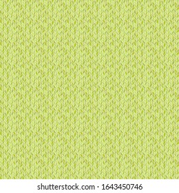 Green realistic simple knit texture vector seamless pattern. Abstract ornamental background in form of a knitted fabric. Stylized textured yarn or hairstyle close-up