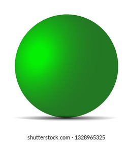 Green realistic sphere isolated on white. Vector illustration for your design. Eps 10.