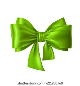 green realistic vector double gift bow