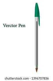 green realistic vector pen icon
