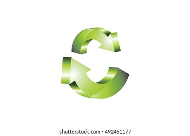 Green recreation arrows vector illustration