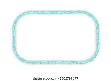 Green recta frame png. Round shape borders on white background. Light green Twirl. Curve light effect of green line. Luminous green frame