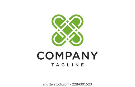 Green rectangle abstract graphic logo