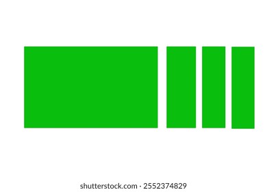 Green rectangle intersected by white lines