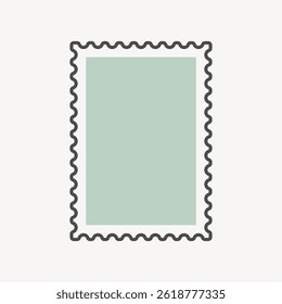 Green rectangle postage stamp vector