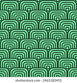 Green rectangle rounded geometric pattern design.