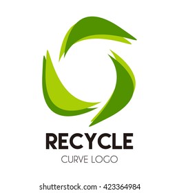 green recycle abstract vector and logo design or template business logo icon of environment symbol concept