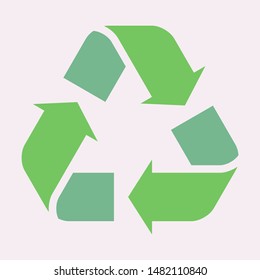 Green recycle arrow icon. Vector sign illustration EPS 10. Isolated on white background