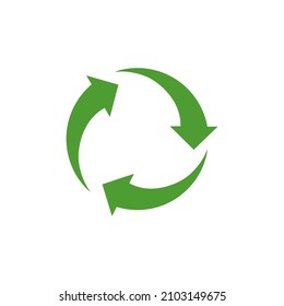 concepto de diseño del logotipo de la flecha de reciclaje verde. ilustración vectorial.