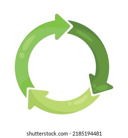 green recycle arrows around icon