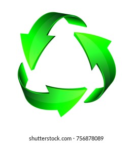 Green recycle arrows, recycle simbol, vector