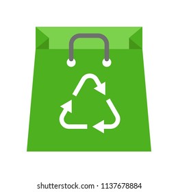 Green Recycle bag, Flat icon save environmental concept